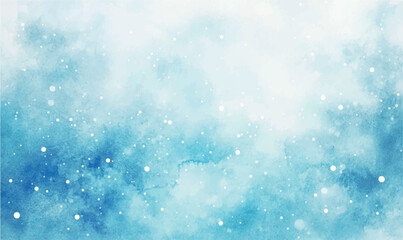 watercolor background, soft watercolor snow on a light blue background, gently blurred, creating the effect of a soft winter snowfall	
