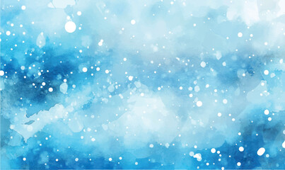 watercolor background, soft watercolor snow on a light blue background, gently blurred, creating the effect of a soft winter snowfall	
