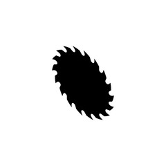 Silhouette of a circular saw blade. Sawblade vector isolated illustration on white background. 