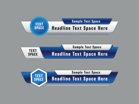 Abstract gradient blue geometric lower third template design