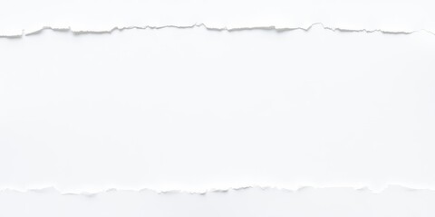 A close-up shot of a white paper background with multiple ripped edges, creating a textured and distressed look, abstract, design