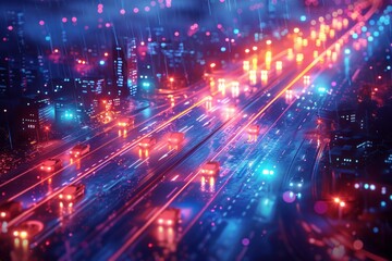 Obraz premium Advanced autonomous car sensor systems enhance safety and efficiency in urban environments with adaptive cruise control technology