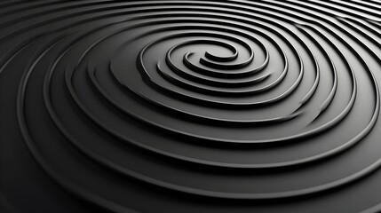 Mesmerizing Concentric Spiral Rings in Minimalist Black and White Design