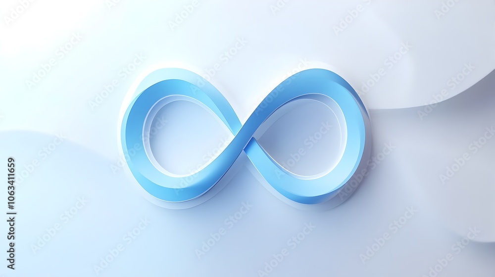 Poster abstract blue infinity loop symbol as modern loading background