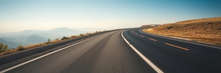 Fototapeta premium A winding road stretching across a white background, empty, curve