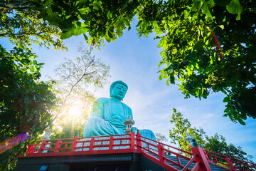 The Great Buddha Simulate (Daibutsu or Great Buddha of Kamakura) stucco  Buddha statue at  Wat Phra...