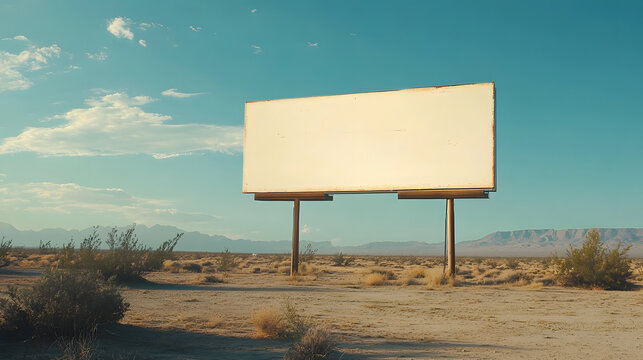 Blank billboard in a desert landscape. Perfect for adding your own text or design