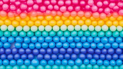 Bright and colorful balls create a joyful vector background ideal for children's playrooms or kids zones, featuring a cheerful rainbow gradient that enhances play and imagination