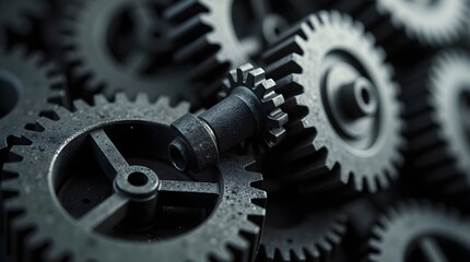 engine gear wheels, blur, industrial background
