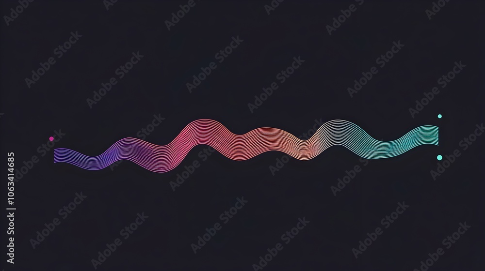 Aufkleber minimal black background with vibrant wavy line loading animation