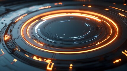 Obraz premium Mesmerizing Circular Loading Indicator with Radiant Glow and Futuristic Digital Tones