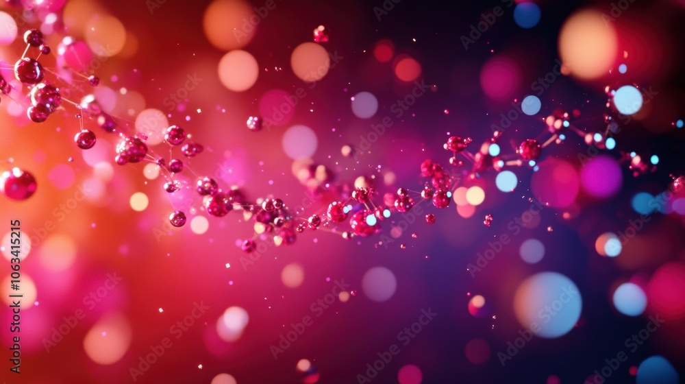 Aufkleber abstract colorful bokeh background with vibrant light orbs creating a dreamy and festive atmosphere,