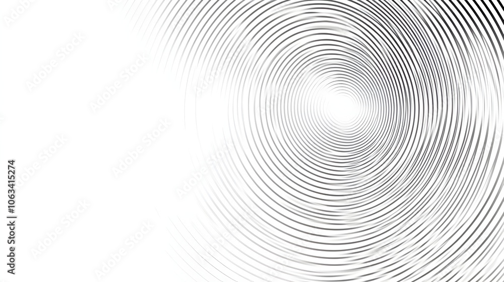 Poster pulsing monochrome concentric circles abstract minimalist background
