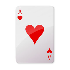 Playing card isolated on white background