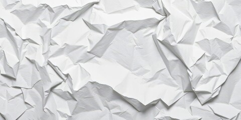 Obraz premium Close up of crumpled white paper with soft shadows, macro, abstract