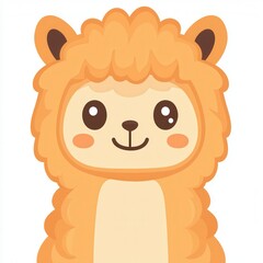 Obraz premium Fluffy Smiling Alpaca Illustration for Kids