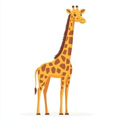 Obraz premium Joyful Illustrated Giraffe with Long Neck