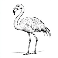 Obraz premium Illustration of a flamingo standing gracefully on one leg.