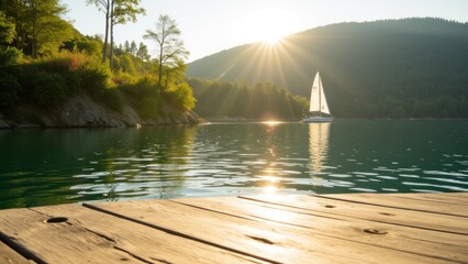 A sailboat is in the water