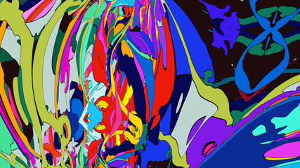 Colorful abstract fluid psychedelic background New Year 2025