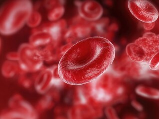 Close-up of red blood cells against a white background, symbolizing medical research and blood-related diseases.