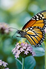 Fototapeta premium Monarch butterfly in nature