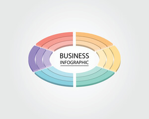 Business Infographic modern design template for banners and infographics for 6 circle step