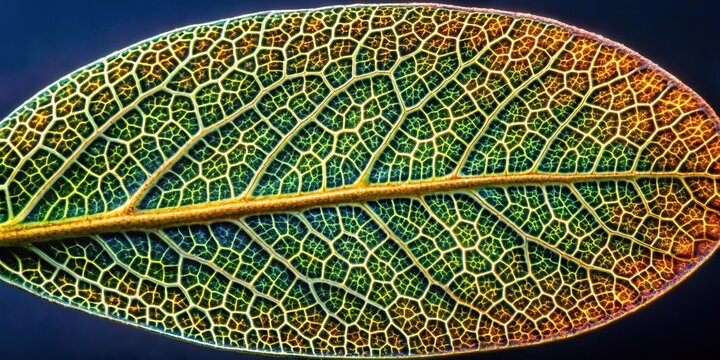 Highly magnified abstract micrograph of Bryoandersonia reflected leaf base