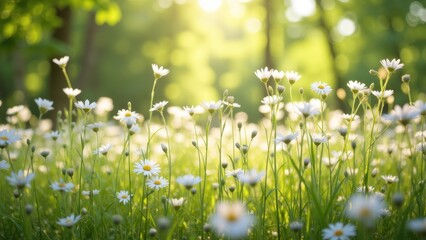 Fototapeta premium White daisies in a meadow