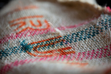 Fototapeta premium close up of a coffee bean sack