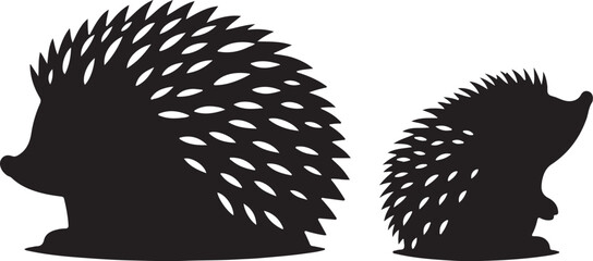 hedgehog animal silhouette vector art illustration