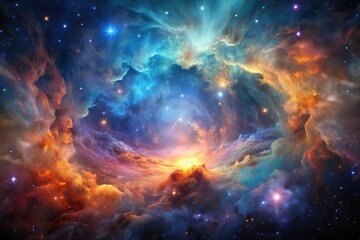 nebula drifting off in space