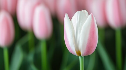 Naklejka premium Capture the intricate beauty of a tulip's stamen and pollen in crisp macro detail