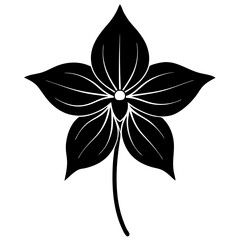 Trillium silhouette vector illustration