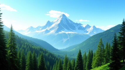 Obraz premium A mountain range is seen in the background