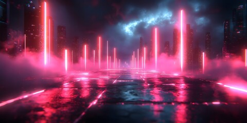 Obraz premium Neon Dreams futuristic background graphics for dynamic designs