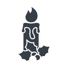 Christmas candle icon design vector template