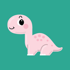 Cute little diplodocus dinosaur. Vector illustration.