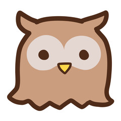 手描きのミミズクの顔