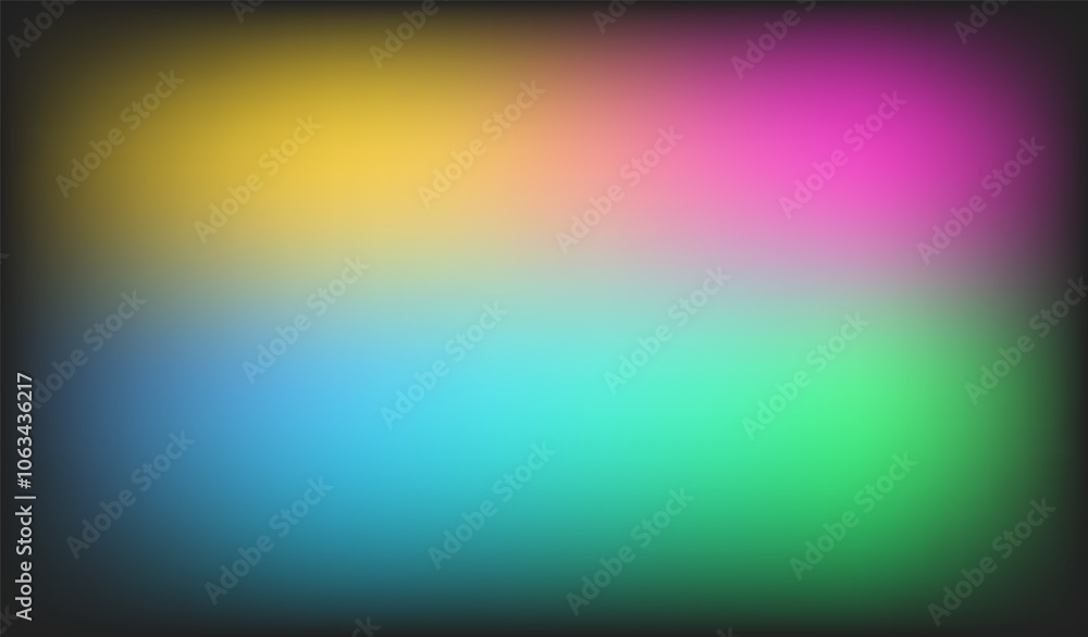 Poster vibrant vector illustration featuring a smooth blend of green, pink, yellow, and black hues, creatin