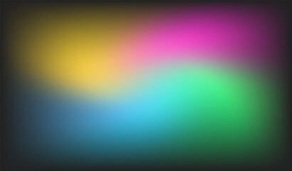 Abstract vector illustration featuring a swirling blend of bright colors—blue, green, yellow, and magenta—radiating from the center against a dark background.