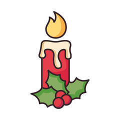 Christmas candle icon design vector template