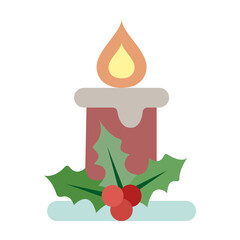 Christmas candle icon design vector template