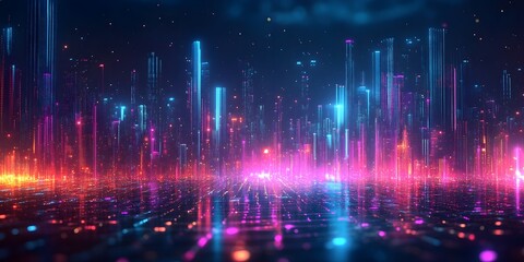 Obraz premium Neon Dreams futuristic background graphics for dynamic designs