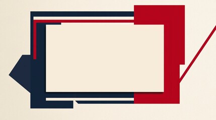 A blank background showcases a red, white, and blue square framed by a thin red border.