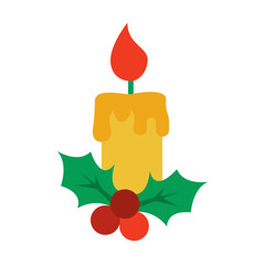 Christmas candle icon design vector template