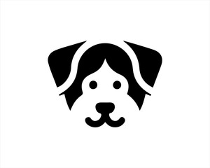 Dog logo design vector illustration. Black and white dog logo template