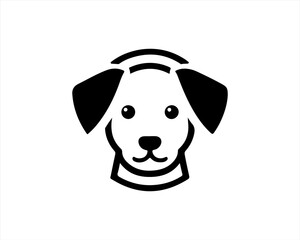 Dog logo design vector illustration. Black and white dog logo template