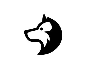 Dog logo design vector illustration. Black and white dog logo template