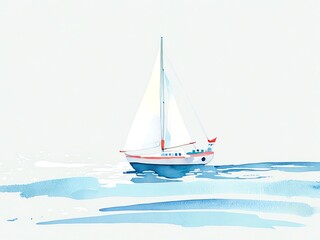 Fototapeta premium Sailboat on Calm Waters